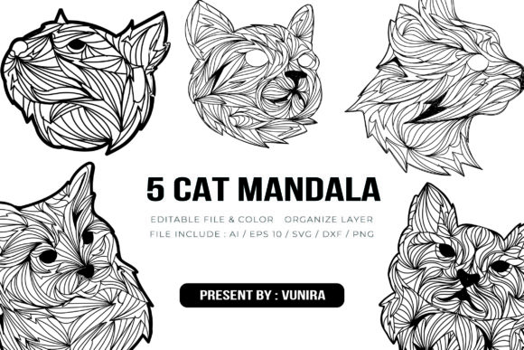 5 Cat Bundle Mandala Review for Embroidery Projects