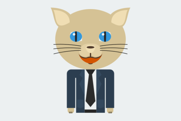 Business Cat Character Illustration Review