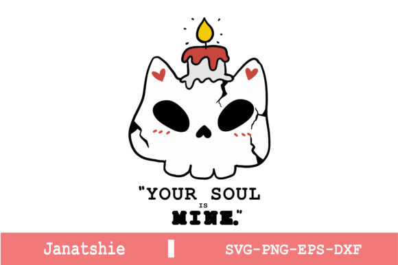 Cute Doodle Skull Cat Halloween Embroidery